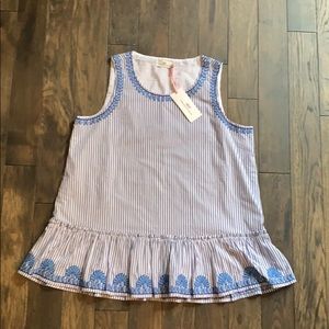 Vineyard Vines Striped Embroidered Blouse